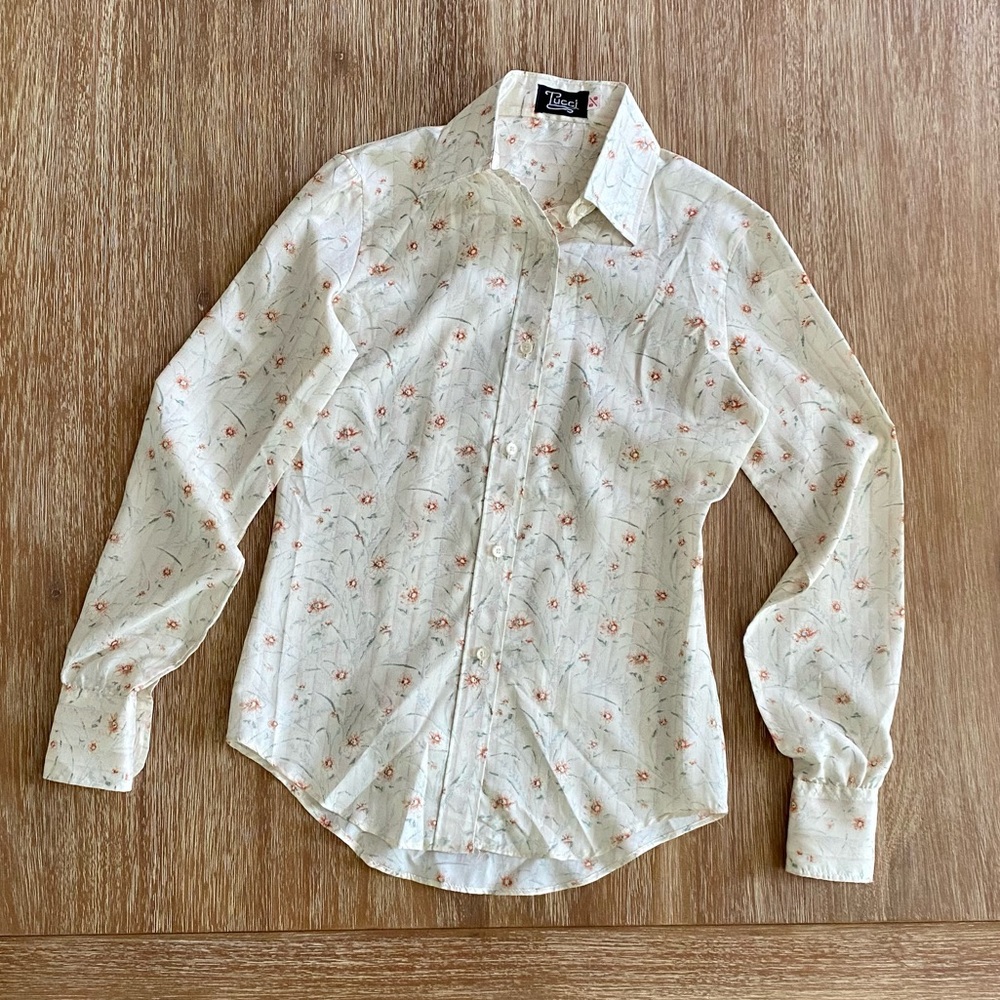 Vintage Women’s Tucci Silk Button Down Blouse